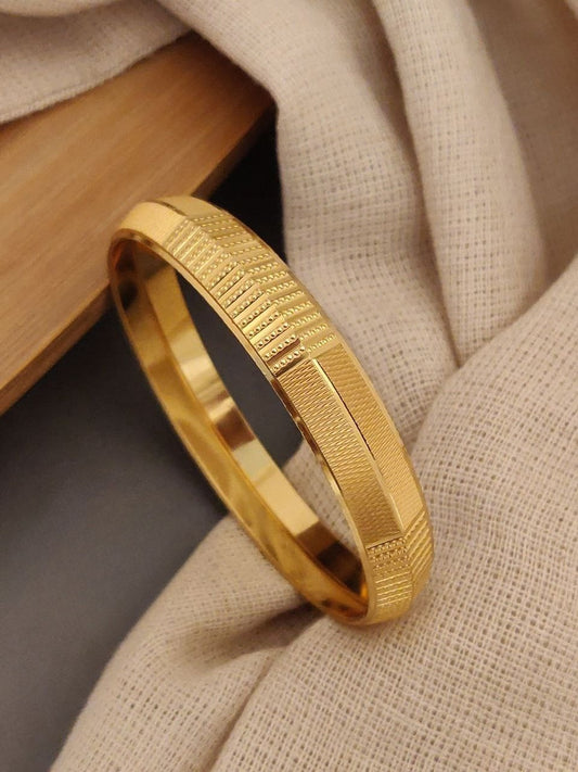 Textured Brass Micro Polish Kada for Men - DNO. GK - 035