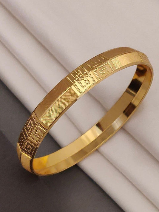 Geometric Pattern Brass Kada for Men - DNO. GK - 028