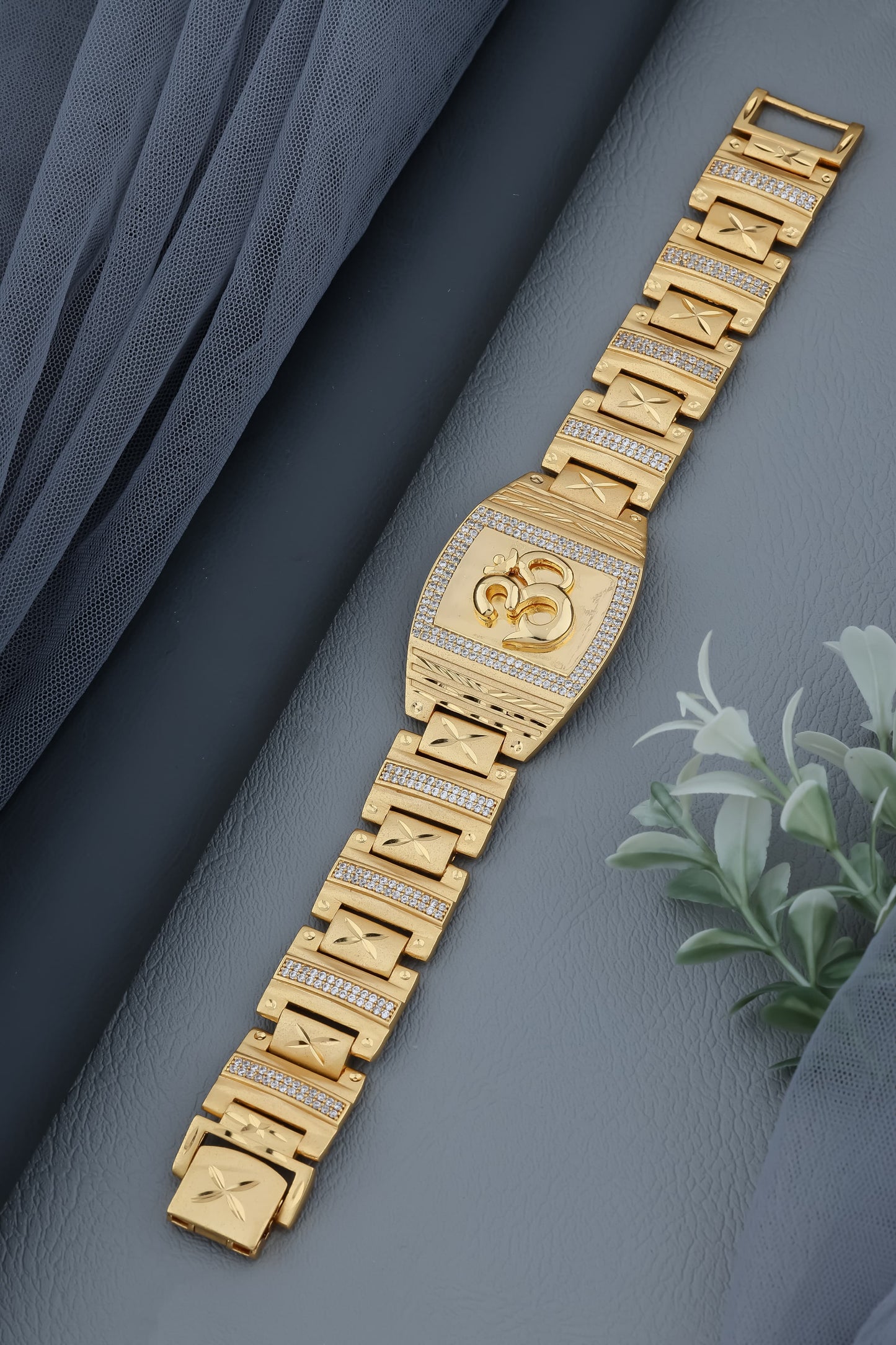 Designer Gold-Plated Bracelet with Om Logo