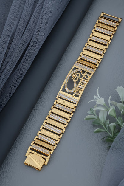 Eternal Blessing – Gold Plated om Namah Shivay  Bracelet"