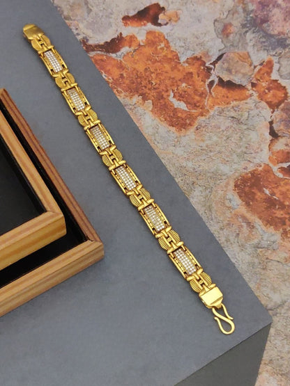 Gold-Plated Brass Men's A.D. Stone Bracelet