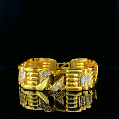 Brass Direct Gold A.D. Stone Gents Bracelet