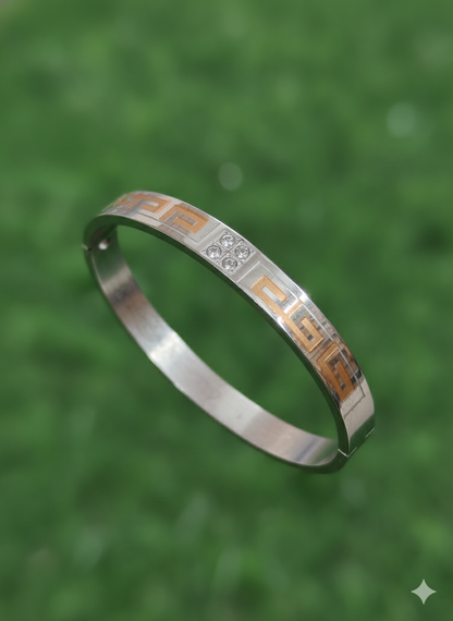 Men's Gewwk Key Inlay Bangle With Crystal Accents