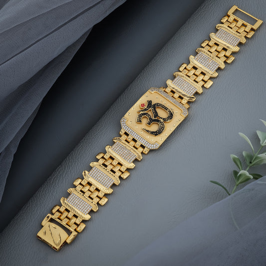 Magnificant And Attractive Om Logo Design Bracelet For Men's
