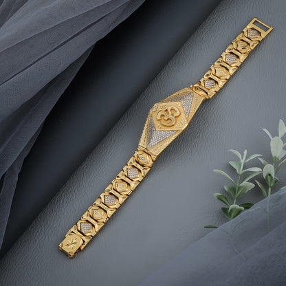 Om Radiance – The Divine Touch in Gold Plated Brecelet For Men