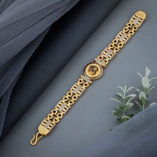 Divine Circle – Om Radiance Gold Plated Bracelet"