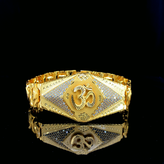 Om Radiance – The Divine Touch in Gold Plated Brecelet For Men
