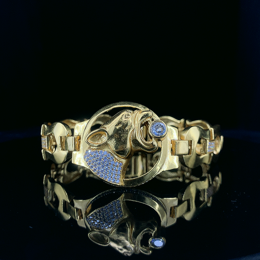 Grace of Jaguar Gold Plated Brecelet– A Symbol of Wisdom & Elegance"