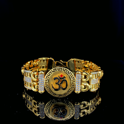 Divine Circle – Om Radiance Gold Plated Bracelet"