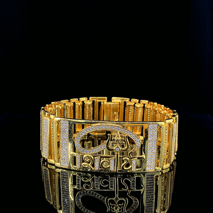 Eternal Blessing – Gold Plated om Namah Shivay  Bracelet"
