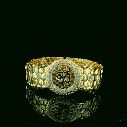 Ornate Gold Bracelet With Om Symbol