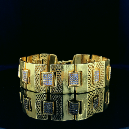 Brass Direct Gold A.D. Stone Designer Gents Bracelet