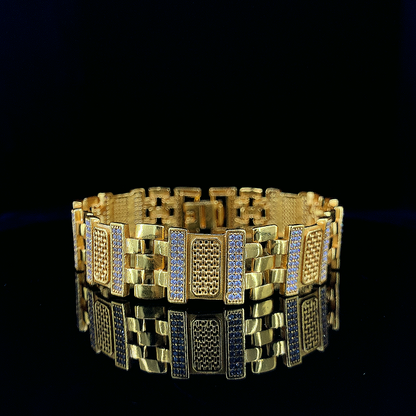 Gold-Toned Geometric Brass Bracelet for Men