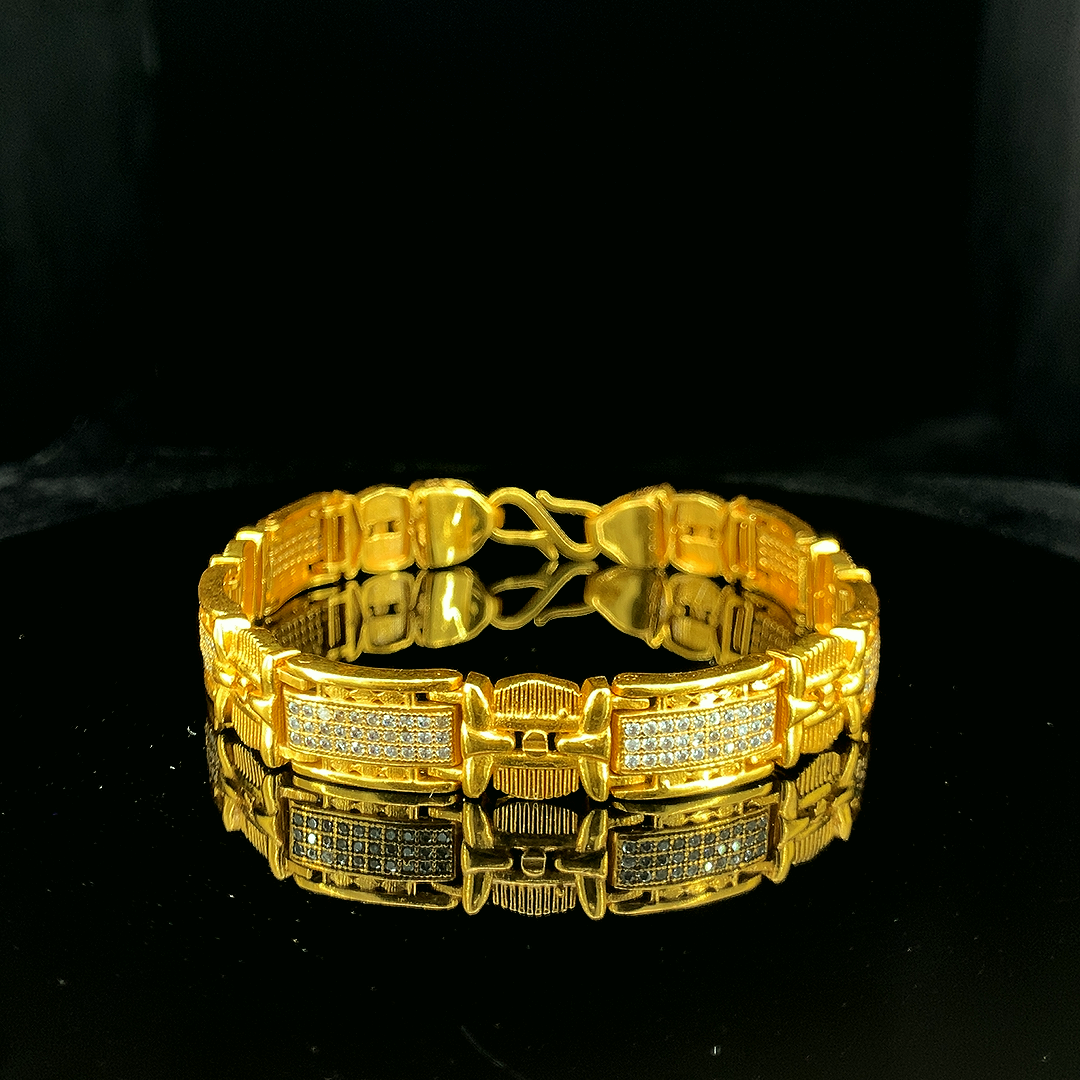 Gold-Plated Brass Men's A.D. Stone Bracelet