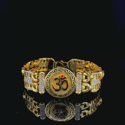 Divine Circle – Om Radiance Gold Plated Bracelet"