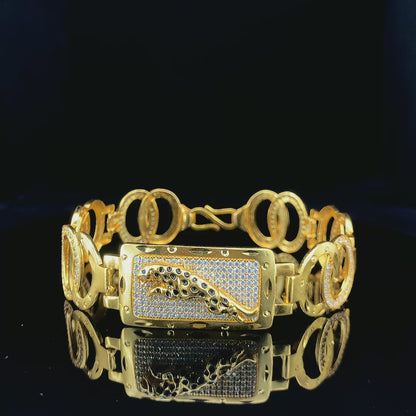 Royal Elegance – Penther Grace Gold Plated Bracelet"