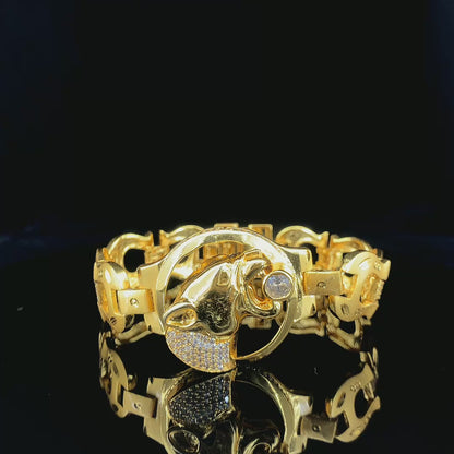 Grace of Jaguar Gold Plated Brecelet– A Symbol of Wisdom & Elegance"