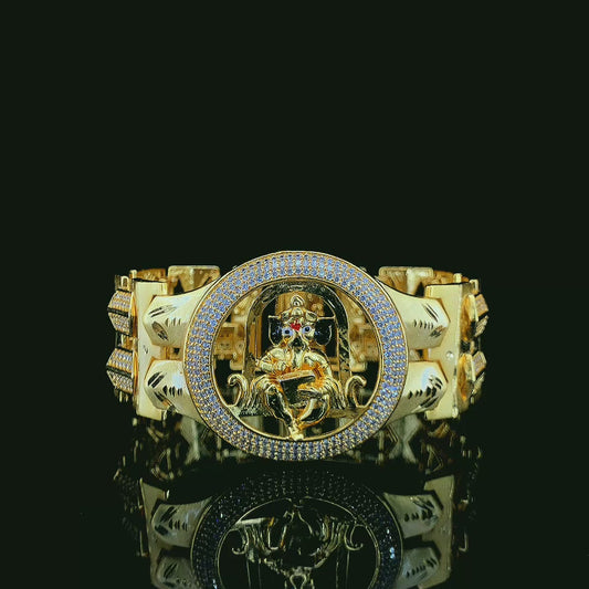 Majestic Ganesha-Inspired Gold Plated Bracelet