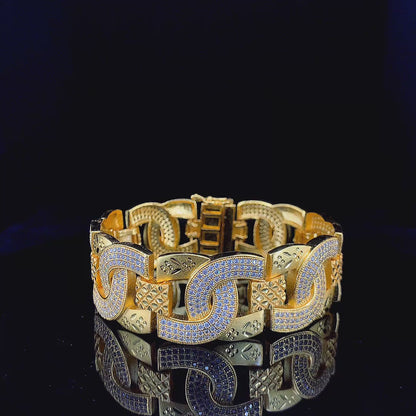 Signature Cartier Gold Plated Bracelet – Diamond-Cut Brilliance"
