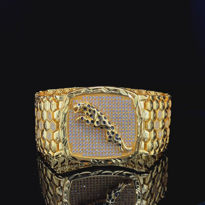 Golden Panther gold Plated Honeycomb Bracelet"