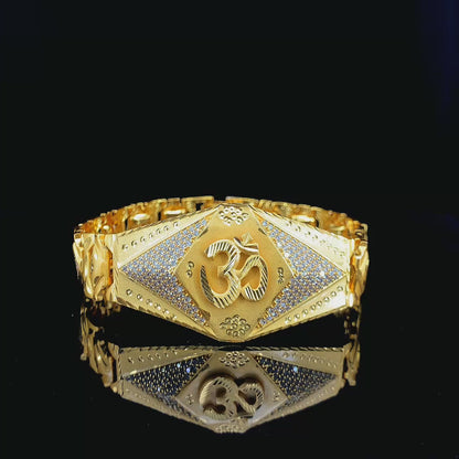 Om Radiance – The Divine Touch in Gold Plated Brecelet For Men