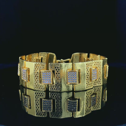 Brass Direct Gold A.D. Stone Designer Gents Bracelet