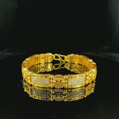 Gold-Plated Brass Men's A.D. Stone Bracelet