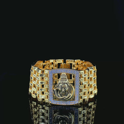 Divine Mahadev Warrior Gold Plated Bracelet – Mahadev Strength in Gold"