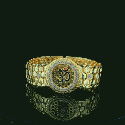 Ornate Gold Bracelet With Om Symbol