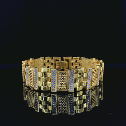 Gold-Toned Geometric Brass Bracelet for Men