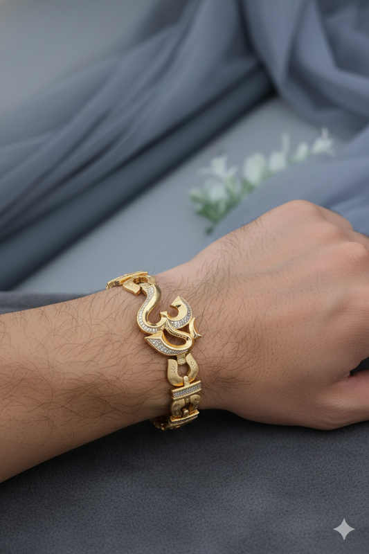 Magnificant And Attractive Om Logo Design Bracelet For Men's