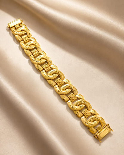 Signature Cartier Gold Plated Bracelet -plane-cut Brilliance