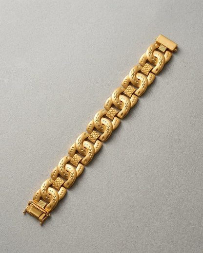 Signature Cartier Gold Plated Bracelet -plane-cut Brilliance
