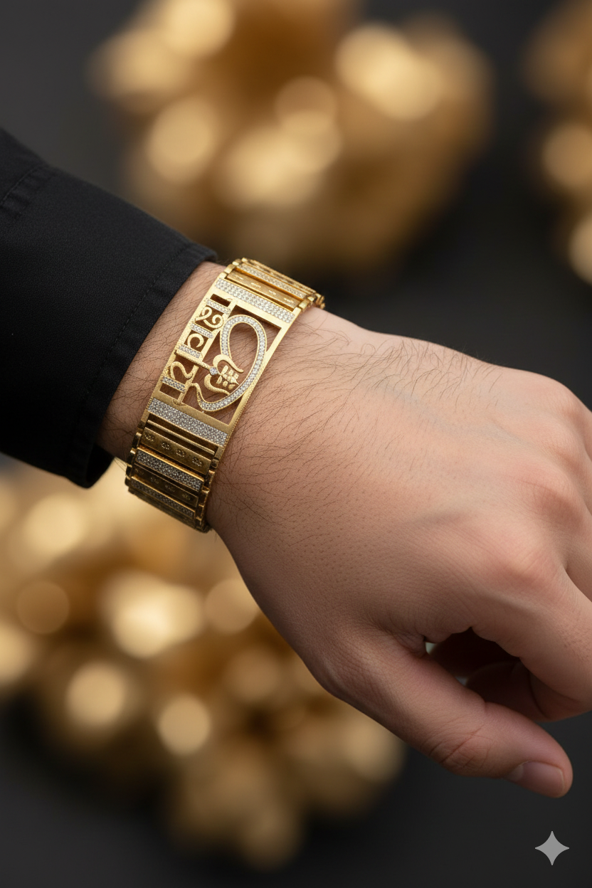 Eternal Blessing – Gold Plated om Namah Shivay  Bracelet"