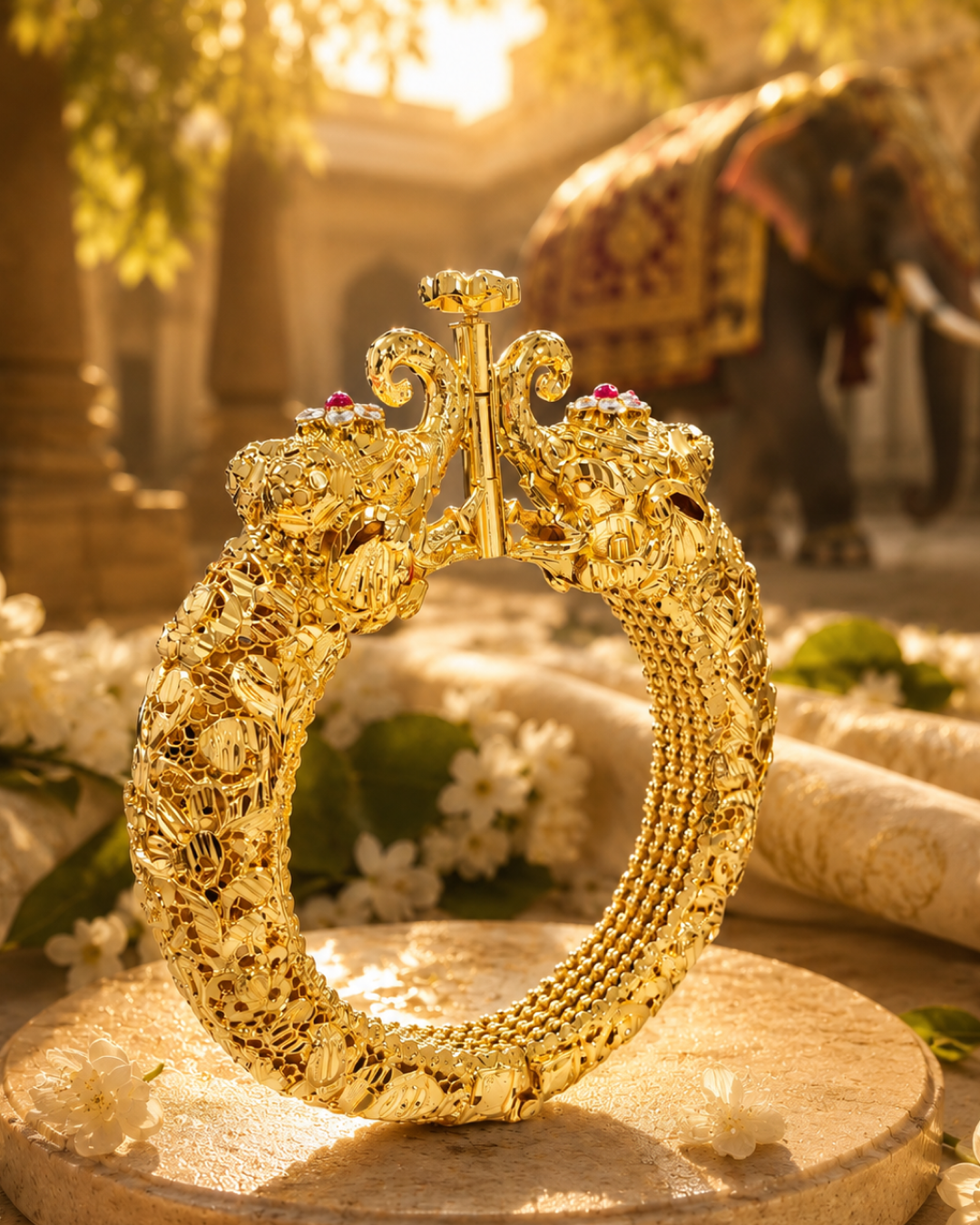 Rajwadi Bahubali Hand Made Elephent kada