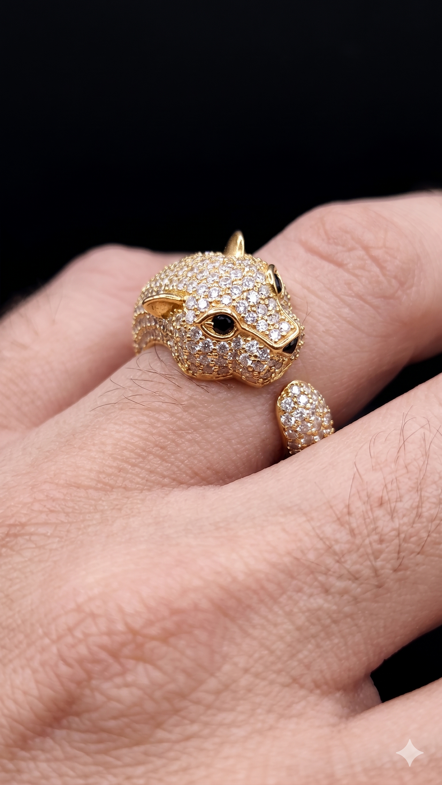 Mens jaguar gold plated fingure ring