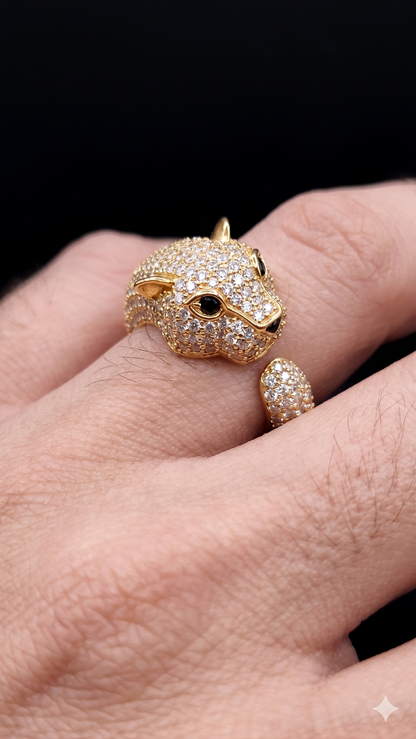 Mens jaguar gold plated fingure ring