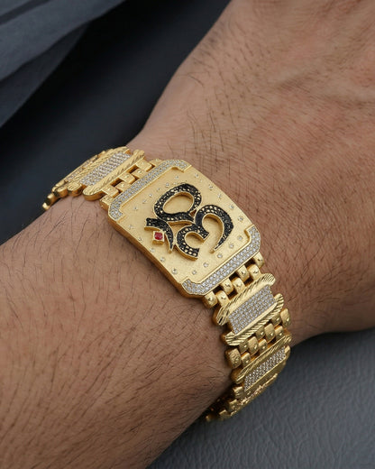 Magnificant And Attractive Om Logo Design Bracelet For Men's