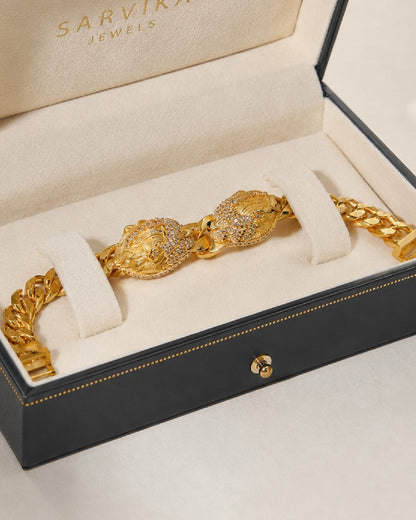 Two Lion Diamond plated bracelet