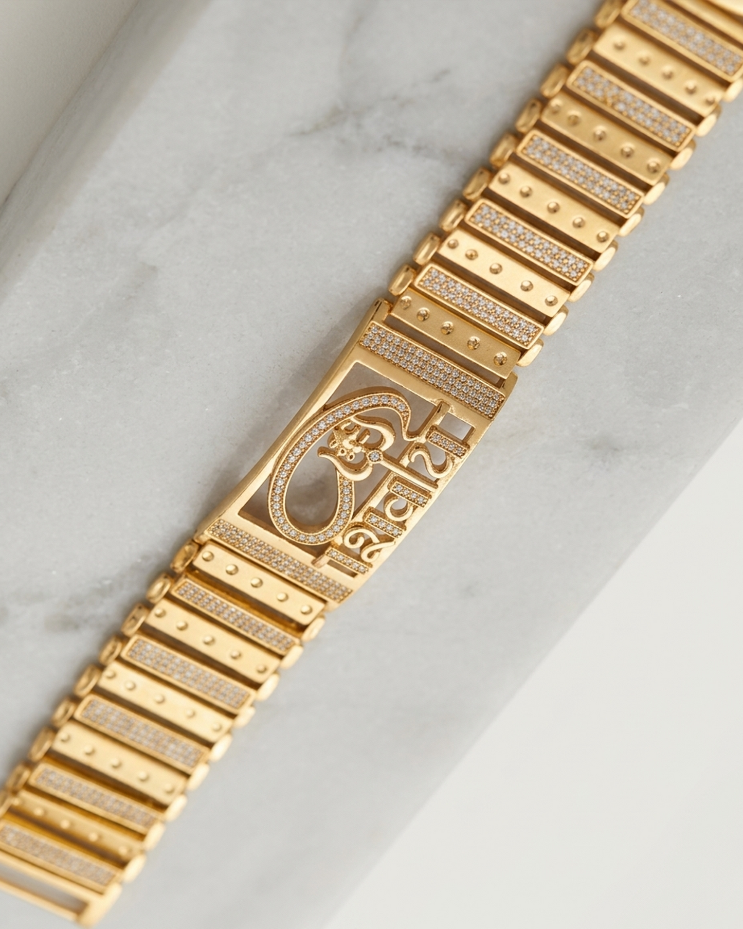 Eternal Blessing – Gold Plated om Namah Shivay  Bracelet"