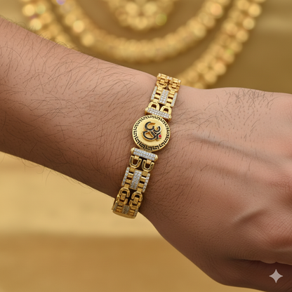 Divine Circle – Om Radiance Gold Plated Bracelet"
